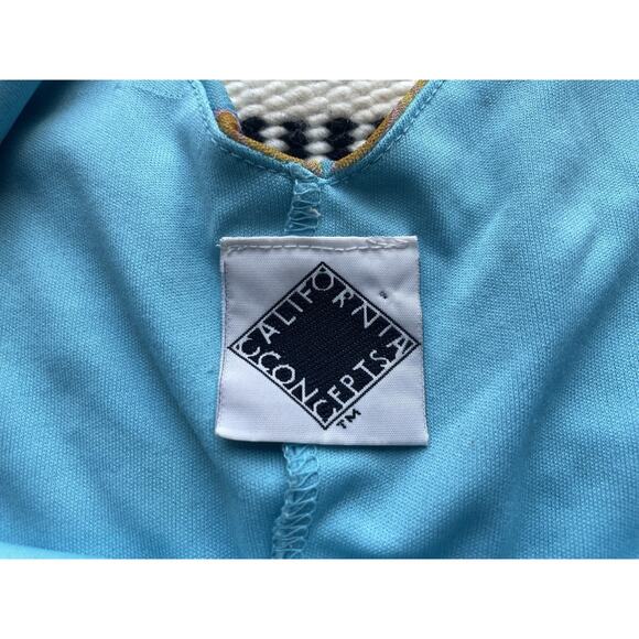 Y2K Vintage California Concepts Tropical Floral Aqua Midi Dress Ruffle Hem Sz S - Picture 8 of 15